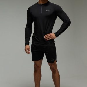 Man Active Crew Neck 1/4 Zip Short Tracksuit