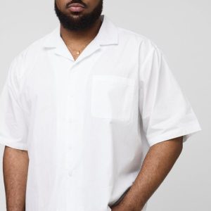 Plus Poplin Boxy Oversized Shirt