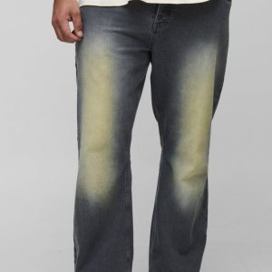 Plus Tinted Washed Flared Jeans