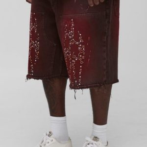 Plus Regular Fit Embellished Tribal Tinted Carpenter Jorts