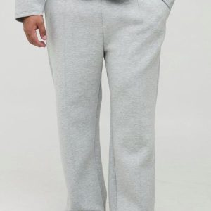 Plus Scuba Marl Embroidered Straight Fit Joggers