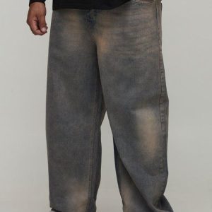 Plus Extreme Tinted Stonewash Relaxed Fit Jeans