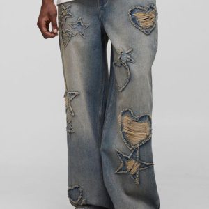 Tall Applique Tinted Relaxed Fit Jeans