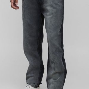 Tall Slim Stacked Washed Distressed Cross Jeans