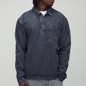 Tall Tinted Washed Oversized Rugby Shirt