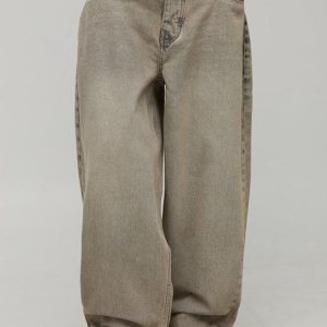 Balloon Fit Washed Jeans