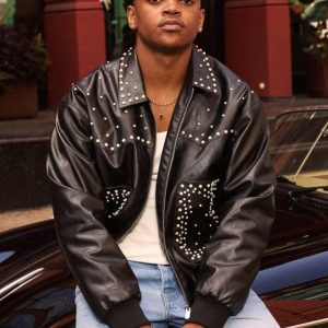 Boxy Fit Embellished PU Western Jacket