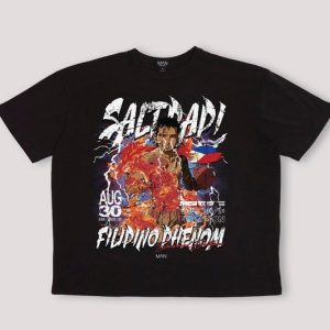 Black Oversized Salt Papi Misfits License Printed T-Shirt