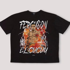 Black Oversized Tony Ferguson Misfits License Printed T-Shirt
