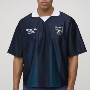 Oversized Boxy Ombre Stripe Sports Top