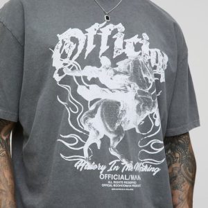 Tall Oversized Washed Renaissance Print T-Shirt