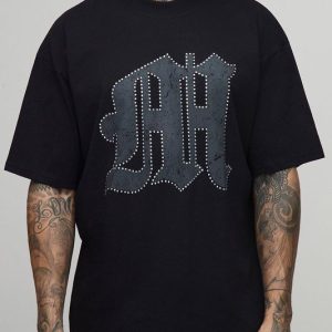 Tall Oversized Rhinestone M Printed T-Shirt