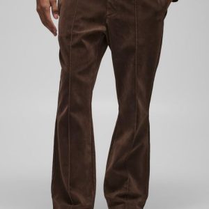 Straight Leg Heavyweight Faux Suede Flare Pants