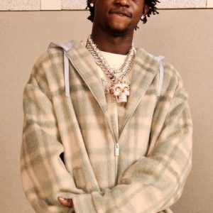 Oversized Hooded Heavyweight Brushed Check Overshirt