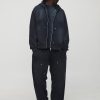 Black Oversized Boxy Stone Washed Straight Leg Carpenter Tracksuit