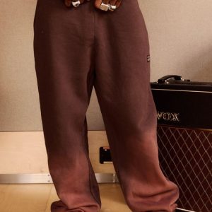 Stone Embroidered Spray Wash Straight Leg Jogger