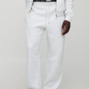 Grey Straight Leg Check Woven Waistband Jogger