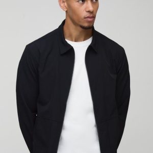 Long Sleeve Stretch Fit Shirt Jacket