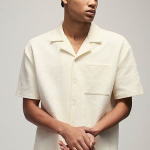Oversized Embossed Houndstooth Shirt