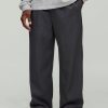 Wide Fit Textured Tailored Pants