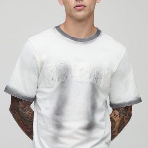 Boxy Peached Washed Capri Debossed T-Shirt