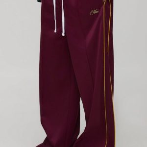 Extreme Wide Leg Piping Detail Tricot Joggers