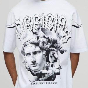 White Oversized Heavyweight Official Printed T-Shirt