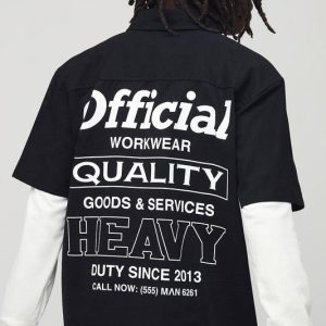 Official Embroidered Back Oversized Short Sleeve Shirt