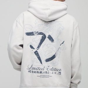 Stone Oversized Limited Edition Dragon Printed Hoodie