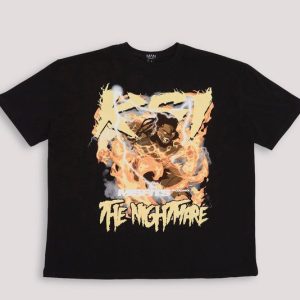 Black Oversized Misfits KSI The Nightmare License Printed Graphic T-Shirt