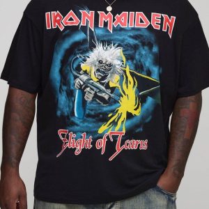 Plus Oversized Iron Maiden License Print T-Shirt