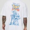 White Oversized Disney Pixar Toy Story License Printed T-Shirt