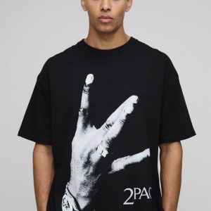Oversized Tupac License Graphic T Shirt