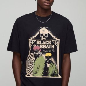 Black Oversized Black Sabbath License Printed T-Shirt