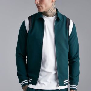 Tailored Collared Varsity Regular Fit Bomber Jacket