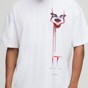 White Oversized IT License Printed T-Shirt