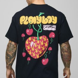 Oversized Playboy License Graphic T Shirt