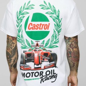 Oversized Castrol Racing License Graphic T Shirt