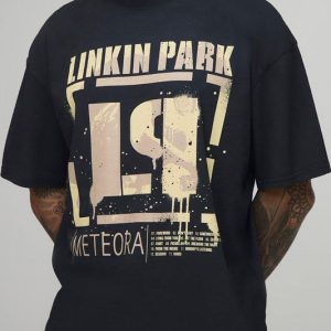 Tall Oversized Linkin Park License Print Washed T-Shirt