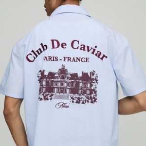 Oversized Boxy Club De Caviar Printed Stripe Shirt