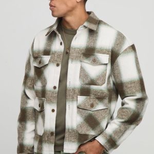 Oversized Cargo Heavyweight Flannel Shirt Jacket