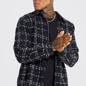 Heavyweight Textured Flannel Shirt Jacket