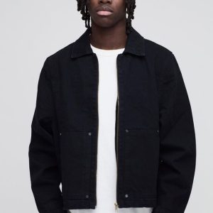Carpenter Black Denim Harrington Jacket