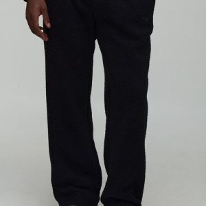 Straight Leg Borg MAN. Embroidered Joggers