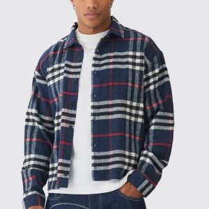 Oversized Fit Boxy Plaid Shirt