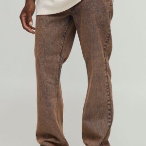 Slim Flared Peach Tinted Let Down Hem Jeans