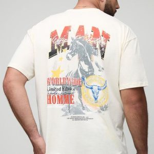 Plus Oversized Man Western Graphic T-Shirt