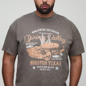 Plus Oversized Texas Western Print T-Shirt