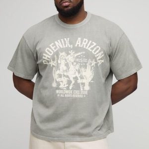 Plus Oversized Phoenix Arizona Western Print T-Shirt