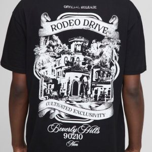 Black Oversized Rodeo Drive Graphic T-Shirt